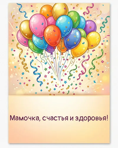 поздравительная открытка — Мамочка, счастья и здоровья!